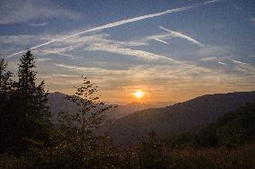 Sinjajevina Mountains, sunset, afterglow