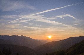 Sinjajevina Mountains, sunset, afterglow