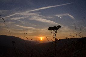 Sinjajevina Mountains, sunset, afterglow