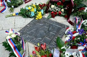 50th anniversary of Palach's death, Charles University, commemorative plaque