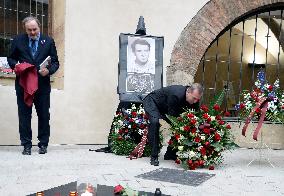 50th anniversary of Palach's death, Charles University, commemorative plaque, Tomas Zima, Jan Royt