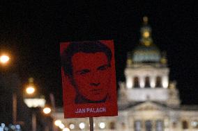 March in Prague paying respect to Palach's death in 1969