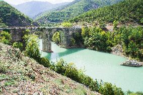 Mat River, bridge, Ulza Regional Nature Park