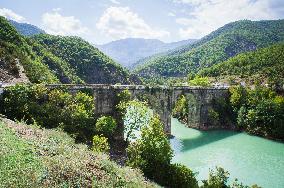 Mat River, bridge, Ulza Regional Nature Park