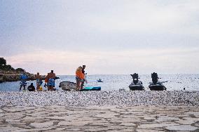 Camping Utjeha, seaside, pebble beach