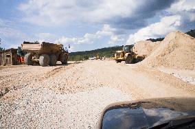 construction site of the Vracenovici-Vilusi motorway, highway, lanscape, road