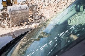 construction site of the Vracenovici-Vilusi motorway, highway, lanscape, road