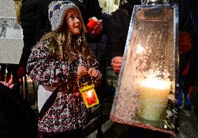 50th anniversary of Palach's death, Wenceslas Square, piety, candles