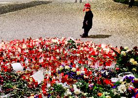 50th anniversary of Palach's death, Wenceslas Square, piety, candles