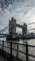 Tower Bridge, HMS Belfast (C35), London, River Thames