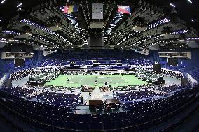 Czech tennis players training session, Ostravar Arena