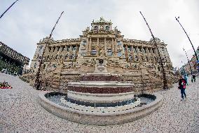 the reconstructed National Museum historical main building in Prague