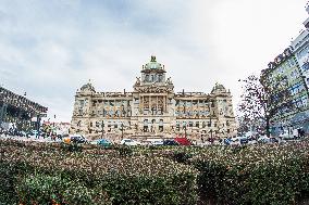 the reconstructed National Museum historical main building in Prague