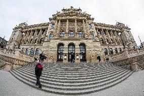 the reconstructed National Museum historical main building in Prague