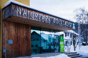 TOURIST INFO, information, Naturpark Soltaler, Stein an der Enns municipality, winter, snow