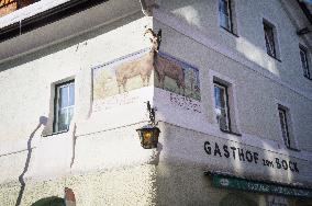 Gasthof zum Bock, pub, restaurant, Schladming, winter, snow
