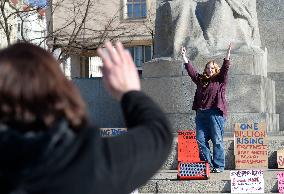 group dance against violence against women on occasion of One Billion Rising international campaign