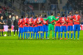 Soccer players of Viktoria Plzen pay respect to Emiliano Salu