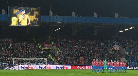 Soccer players of Viktoria Plzen pay respect to Emiliano Salu