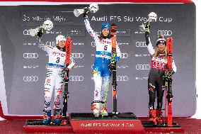 Viktoria Rebensburg, Petra Vlhova, Mikaela Shiffrin