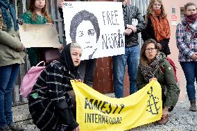 rally in support of Iranian lawyer Nasrin Sotoudeh in Prague