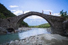 Hotova National Park, Benje thermal baths, Lengarica River Canyon, typical Ottoman Katiu Bridge