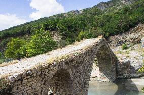 Hotova National Park, Benje thermal baths, Lengarica River Canyon, typical Ottoman Katiu Bridge