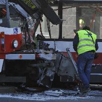 40 people injured in collision of trolleybus, tram in Brno