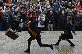 rally protesting and warning against the danger of anti-Semitism