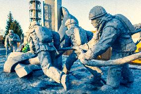 Chernobyl zone, restricted territory, monument To Those Who Saved the World