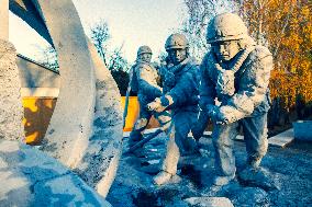 Chernobyl zone, restricted territory, monument To Those Who Saved the World
