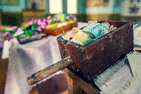 Chernobyl zone, restricted territory, Russian Orthodox church of St. Michael in village Krasne