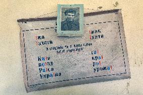 Chernobyl zone, restricted territory, village Krasne, school