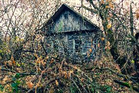 Chernobyl zone, restricted territory, village Krasne