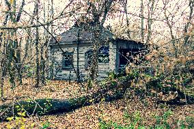 Chernobyl zone, restricted territory, village Krasne