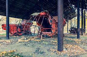 Chernobyl zone, restricted territory, Zymovyshche village, farm