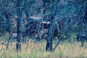 Chernobyl zone, restricted territory, Zymovyshche village, farm