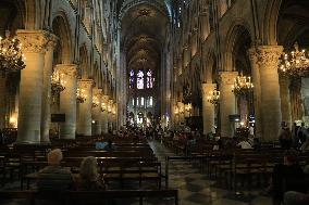 Notre-Dame de Paris, medieval Catholic cathedral, interior