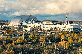 Chernobyl zone, restricted territory, Chernobyl power plant - sarcophagus