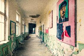 Chernobyl zone, restricted territory, village Masheva, school