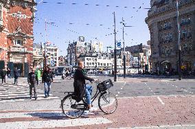 bicyclist in Amsterdam