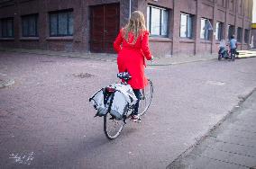 bicyclist in Amsterdam