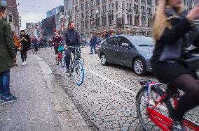 bicyclist in Amsterdam