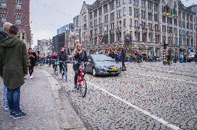 bicyclist in Amsterdam