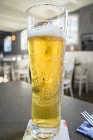 Nastro Azzurro beer, glass, half litre, Peroni Brewery, beer mat