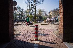 bicyclist in Amsterdam