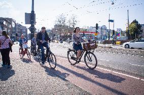 bicyclist in Amsterdam