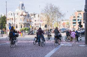 bicyclist in Amsterdam