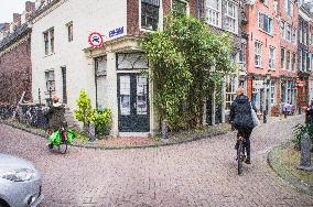 bicyclist in Amsterdam