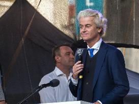 Geert Wilders, demonstration against dictate of European Union, staged by SPD